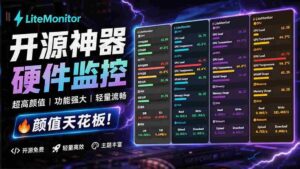 (20245期)Github超过3.3K Stars!电脑桌面硬件监控工具,界面好看又好用,实时CPU/GPU/网速实时显示 LiteMonitor-中创网_分享创业项目_助您在家赚钱