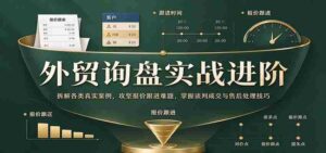 外贸询盘技巧提升攻略:深度剖析实战案例,破解报价与跟进难关,精通谈判技巧及售后处理艺术-中创网_分享创业项目_助您在家赚钱