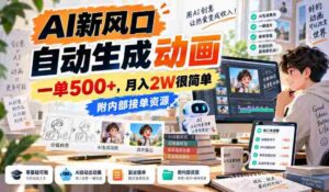 探索AI动画生成前沿,单笔收益过五千,月薪两万不再是梦,独家接单渠道大揭秘!-中创网_分享创业项目_助您在家赚钱
