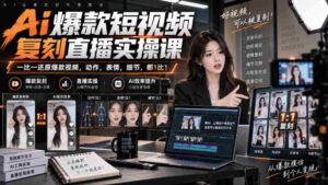 天诺老吴Ai爆款短视频复刻直播实操课，一比一还原爆款视频，动作，表情，细节，都1比1-中创网_分享创业项目_助您在家赚钱