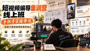 短视频编导集训营线上班,手把手实操带冻,投放才是短视频获客的核心-中创网_分享创业项目_助您在家赚钱