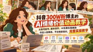揭秘抖音百万粉丝大V的AI情绪动画攻略:从账号孵化到独家签约,全方位实操教程!-中创网_分享创业项目_助您在家赚钱