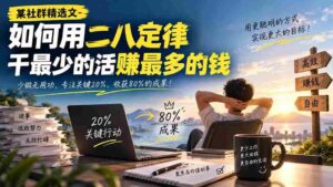 某社群精选文-如何用二八定律干最少的活赚最多的钱-中创网_分享创业项目_助您在家赚钱