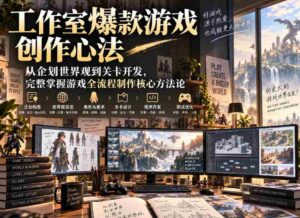 工作室爆款游戏创作心法|从企划世界观到关卡开发,完整掌握游戏全流程制作核心方法论-中创网_分享创业项目_助您在家赚钱