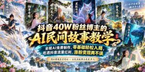 抖音40W粉丝博主的AI民间故事教学,全程AI免费制作,零基础轻松入局,吃透抖音流量红利,涨粉变现两不误-中创网_分享创业项目_助您在家赚钱
