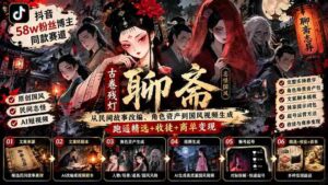 揭秘抖音热门博主58万粉丝背后的秘密:古风赛道揭秘,从民间传说改编到国风视频制作,探索精选内容、徒弟招募与商业合作盈利之道-中创网_分享创业项目_助您在家赚钱
