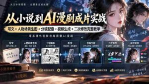 从小说到AI漫剧成片实战:写文+人物场景生图+分镜配音+视频生成+二次修改完整教学-中创网_分享创业项目_助您在家赚钱