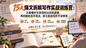 (20271期)15天爆文拆解写作实战训练营:从看懂好文章到拆出结构逻辑,再到模仿高手笔法,建立系统写作方法体系-中创网_分享创业项目_助您在家赚钱