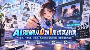 AI漫剧从0到1系统实战课:学习剧本、人物场景、分镜图、视频生成及音视频剪辑,完整跑通制作流程-中创网_分享创业项目_助您在家赚钱