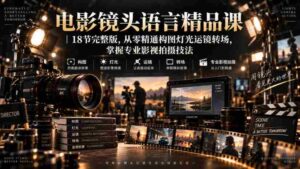 电影镜头语言精品课|18节完整版,从零精通构图灯光运镜转场,掌握专业影视拍摄技法-中创网_分享创业项目_助您在家赚钱