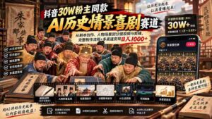 揭秘抖音30万粉丝博主热推AI历史喜剧:剧本到剪辑全流程解析,轻松日赚千元的多元变现之道-中创网_分享创业项目_助您在家赚钱