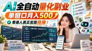 智能量化助手,一屏月入过千,普通大众轻松踏稳财富之路!-中创网_分享创业项目_助您在家赚钱