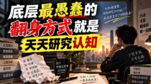 付费文章:底层最愚蠢的翻身方式就是天天研究认知-中创网_分享创业项目_助您在家赚钱