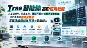 Trae智能体高阶应用教程,从基础操作、内置工具、插件开发到本地大模型配置,手把手落地自动化项目-中创网_分享创业项目_助您在家赚钱