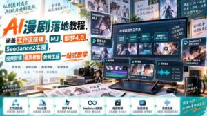 AI漫剧落地教程,涵盖工作流搭建、MJ、即梦4.0、Seedance2实操,视频剪辑画质修复音频生成一站式教学-中创网_分享创业项目_助您在家赚钱