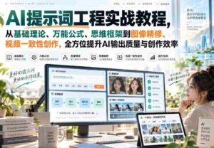 AI提示词工程实战教程,从基础理论、万能公式、思维框架到图像精修、视频一致性创作,全方位提升AI输出质量与创作效率-中创网_分享创业项目_助您在家赚钱