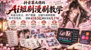揭秘抖音AI剧作大师:从剧本改编到多平台发布,41集剧集5亿播放量,轻松变现数万元-中创网_分享创业项目_助您在家赚钱