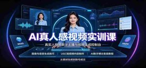 AI真人感视频实训课:图像语音生成,UGC内容制作,AI数字博主变现教程-中创网_分享创业项目_助您在家赚钱