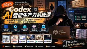 2026年Codex AI智能生产力课程升级版:全方位学习AI技术,从安装到开发,精通AI写作、修改、测试与交付,适用办公、开发、设计各领域-中创网_分享创业项目_助您在家赚钱