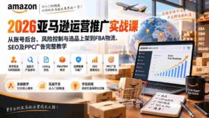 2026亚马逊运营推广实战课:从账号后台、风险控制与选品上架到FBA物流、SEO及PPC广告完整教学-中创网_分享创业项目_助您在家赚钱
