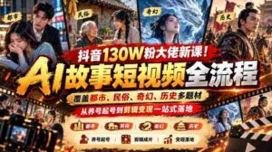 揭秘抖音百万粉丝达人全新课程:全方位AI短视频制作攻略,涵盖城市、民间、魔幻、历史等多种题材,从账号运营到视频剪辑、收益变现一网打尽-中创网_分享创业项目_助您在家赚钱