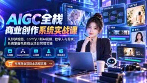 (20342期)AIGC全栈商业创作系统实战课:从即梦绘图、ComfyUI到AI视频、数字人与剪映,系统掌握电商商业项目完整实操-中创网_分享创业项目_助您在家赚钱