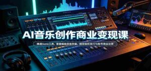 解码AI音乐创作财富密码:Suno工具精通,编曲混音技艺升级,轻松驾驭版权发行与社交媒体商业攻略-中创网_分享创业项目_助您在家赚钱