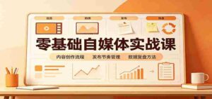 零基础自媒体实战课:赛道人设冷启动,内容创作复盘,公私域商业闭环-中创网_分享创业项目_助您在家赚钱