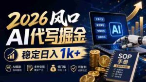 2026年AI创作浪潮下，日赚千金不是梦，独家SOP指南助力，让AI文案变现成为现实，紧跟时代潮流！-中创网_分享创业项目_助您在家赚钱