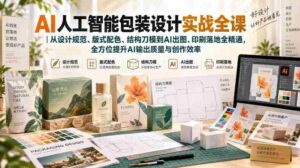 AI人工智能包装设计实战全课|从设计规范、版式配色、结构刀模到AI出图、印刷落地全精通-中创网_分享创业项目_助您在家赚钱