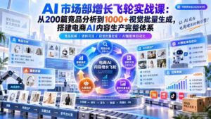 AI 市场部增长飞轮实战课:从200篇竞品分析到1000+视觉批量生成,搭建电商AI内容生产完整体系-中创网_分享创业项目_助您在家赚钱