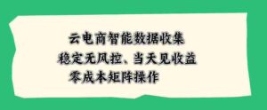 云电商智能数据收集,稳定无风控,当天做当天见收益,零成本矩阵操作【揭秘】-中创网_分享创业项目_助您在家赚钱