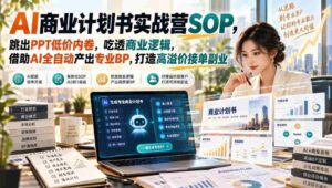 零水印】AI商业计划书实战课程,告别PPT低廉竞争,深度解析商业策略,利用AI技术高效生成专业BP,构建高价值兼职业务-中创网_分享创业项目_助您在家赚钱