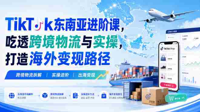 TikTok东南亚进阶课,吃透跨境物流与实操,打造海外变现路径