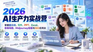 (20307期)2026AI生产力实战营:掌握提示词、写作、PPT、Excel、思维导图、Midjourney绘画与SEO应用法-中创网_分享创业项目_助您在家赚钱