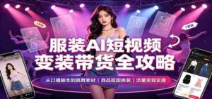 2026服装AI短视频带货实战课:变装口播跳舞素材制作,商品抠图换装,短视频变现指南-中创网_分享创业项目_助您在家赚钱