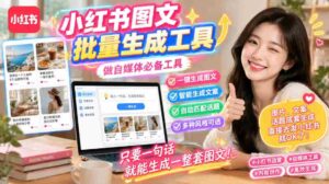 小红书图文批量生成工具,话题、文案、配图一键生成,直接发布,做自媒体必备工具-中创网_分享创业项目_助您在家赚钱