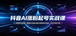 抖音AI涨粉起号实战课:吃透平台机制,掌握SD全套AI图文视频创作技能,30天冲刺千粉-中创网_分享创业项目_助您在家赚钱