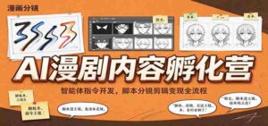 智能指令打造与脚本制作,AI漫剧孵化班带你掌握剪辑与盈利之道-中创网_分享创业项目_助您在家赚钱