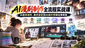 AI漫剧制作全流程实战课|从剧本创作、美术设定到AI成片剪辑全套教程-中创网_分享创业项目_助您在家赚钱