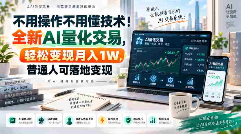 不用操作不用懂技术!全新AI量化交易,轻松变现月入1W,普通人可落地变现!【揭秘】