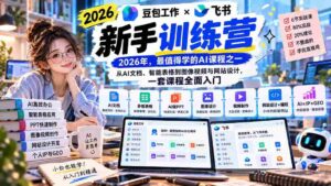2026豆包职场启航,飞书新手特训营9月新篇章:AI文档、智能表格,图像视频,网站设计,一站式课程助你轻松入门-中创网_分享创业项目_助您在家赚钱