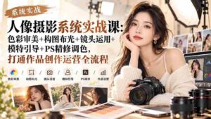 解锁人像摄影秘籍:从色彩美学到后期处理,全方位实战课程,助你创作运营一臂之力-中创网_分享创业项目_助您在家赚钱