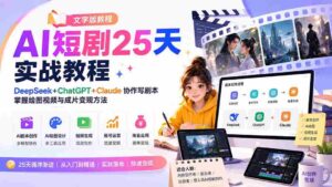 (20225期)AI短剧25天实战教程(文字版教程):DeepSeek+ChatGPT+Claude协作写剧本,掌握绘图视频与成片变现方法-中创网_分享创业项目_助您在家赚钱