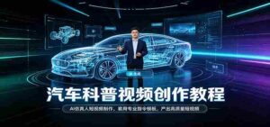 汽车科普视频创作教程:AI仿真人短视频制作,套用专业指令模板,产出高质量短视频-中创网_分享创业项目_助您在家赚钱