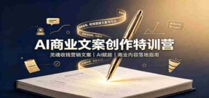 AI商业文案创作特训营:灵魂收钱营销文案,AI赋能,商业内容落地指南-中创网_分享创业项目_助您在家赚钱