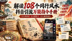 揭秘108招抖音风水引流秘籍:素材搜集攻略、指令制作技巧,让你的内容光芒四射【手册-中创网_分享创业项目_助您在家赚钱