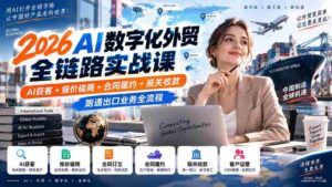 2026AI赋能外贸数字化实操培训：从AI获客到报关收款，一网打尽出口业务全环节-中创网_分享创业项目_助您在家赚钱
