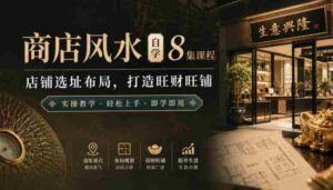 店铺风水布局全攻略:8节自学课程,教你选址秘籍,打造财富磁场实操教学-中创网_分享创业项目_助您在家赚钱
