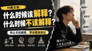 (20223期)付费文章:什么时候该解释?什么时候不该解释?-中创网_分享创业项目_助您在家赚钱